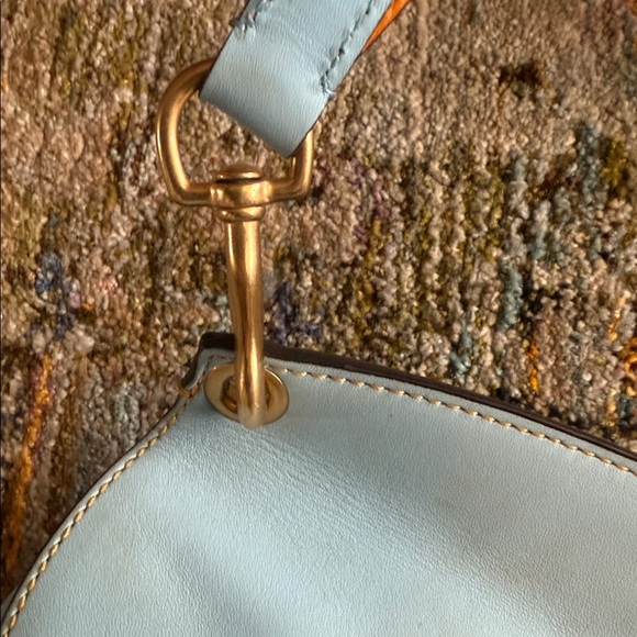 Dooney & Bourke Light Blue and Tan Shoulder Bag - Picture 5 of 6